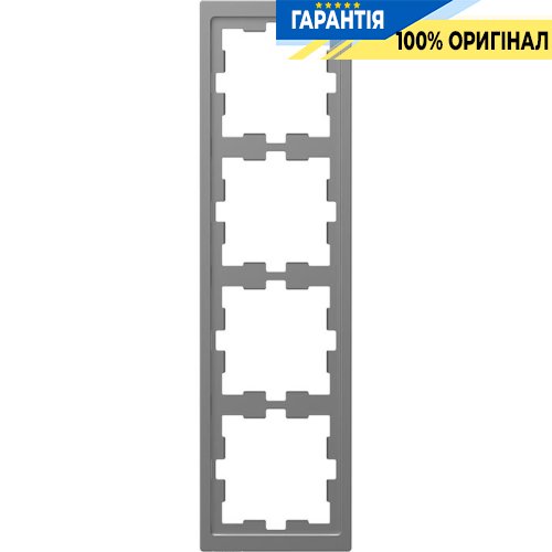 Рамка 4-постовая D-Life «Нержавеющая сталь», Merten MTN4040-6536