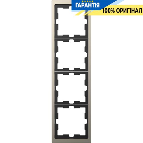 Рамка 4-постовая D-Life «Никель», Merten MTN4040-6550