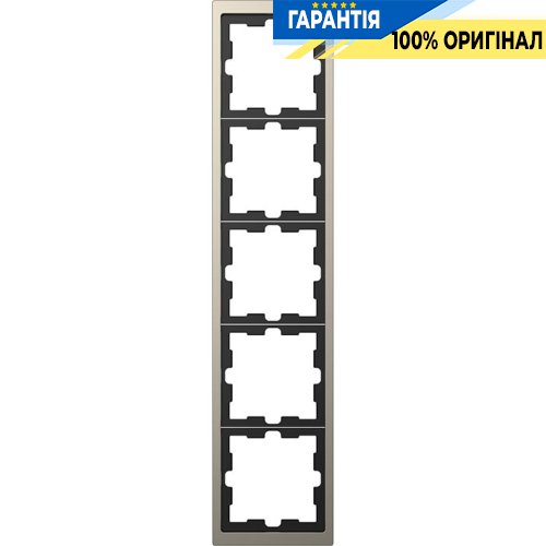 Рамка 5-постовая D-Life «Никель», Merten MTN4050-6550