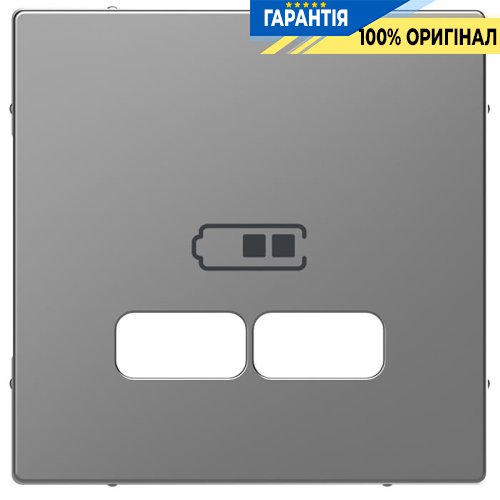 Центральна панель D-Life для USB «Нержавіюча сталь» Merten MTN4367-6036