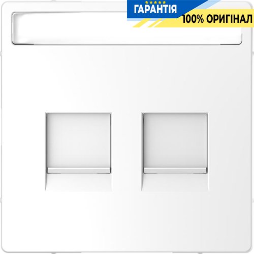 Центральная панель D-Life для 2-мод. разъемов RJ (Белый лотос) Merten MTN4564-6035