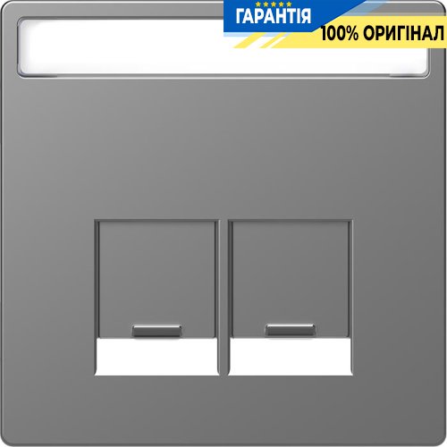 Центральна панель D-Life для 2-мод. роз'ємів RJ Нержавіюча сталь Merten MTN4574-6036