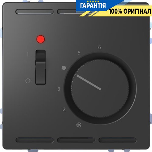 Терморегулятор з вимик. D-Life Merten MTN5760-6034 «Антрацит»