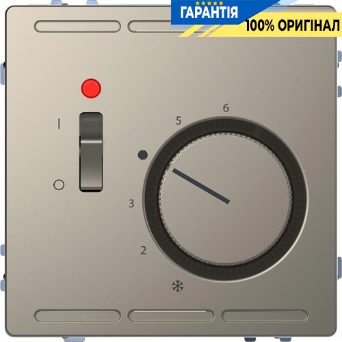 Терморегулятор с выкл. D-Life Merten MTN5760-6050 «Никель»