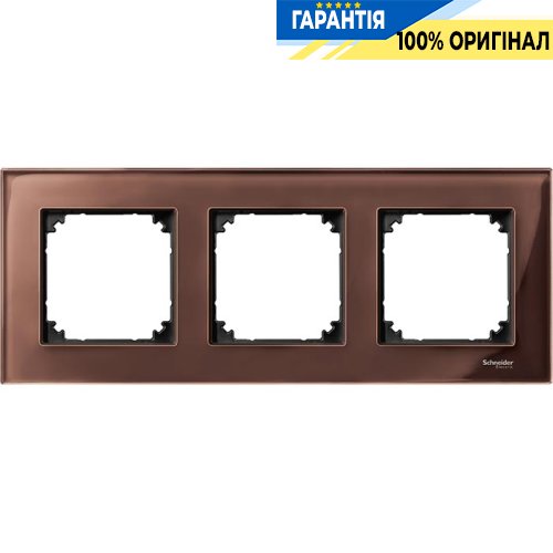 Рамка скло 3-а, «Махагон», Merten M-Elegance MTN4030-3215