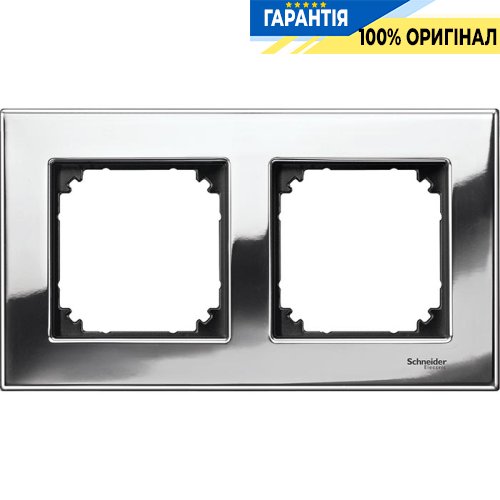 Рамка метал 2-а, «Хром», Merten M-Elegance MTN403239