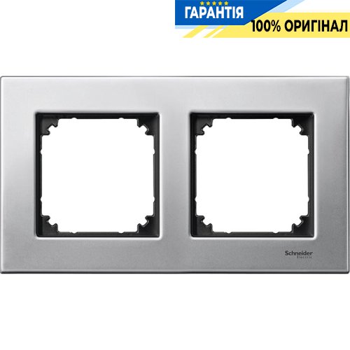 Рамка метал 2-а, «Платина», Merten M-Elegance MTN403260