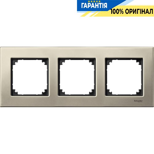 Рамка метал 3-а, «Титан», Merten M-Elegance MTN403305