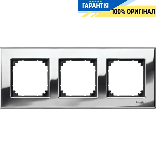 Рамка метал 3-а, «Хром», Merten M-Elegance MTN403339