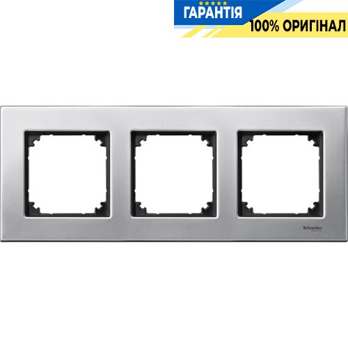 Рамка метал 3-а, «Платина», Merten M-Elegance MTN403360