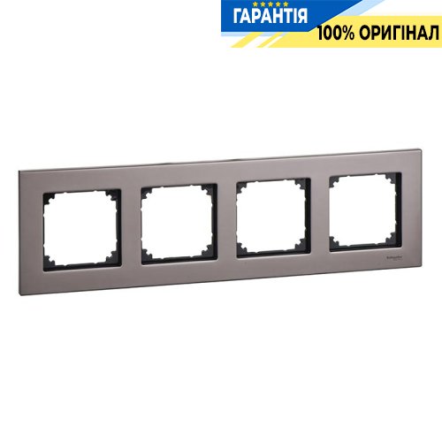 Рамка метал 4-а, «Родій», Merten M-Elegance MTN403414