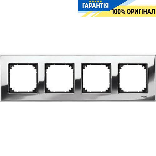 Рамка метал 4-а, «Хром», Merten M-Elegance MTN403439