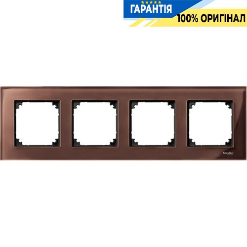 Рамка скло 4-а, «Махагон», Merten M-Elegance MTN4040-3215