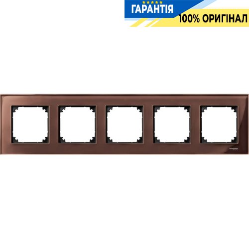 Рамка скло 5-а, «Махагон», Merten M-Elegance MTN4050-3215