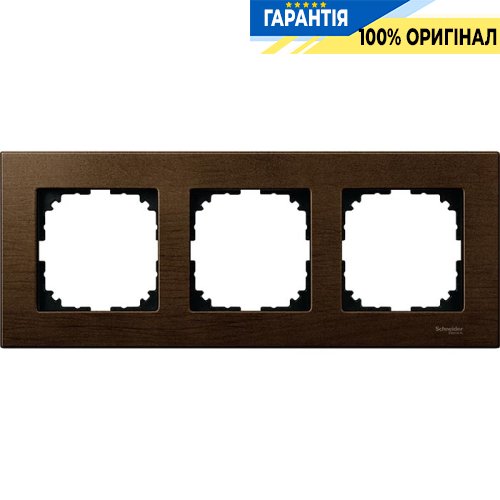 Рамка дерево M-Elegance 3-я., «Орех», Merten MTN4053-3473