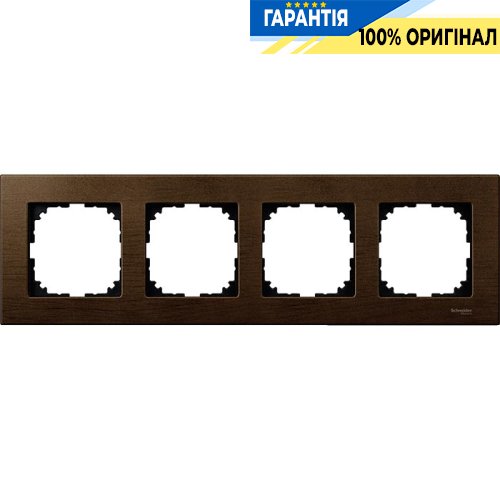 Рамка дерево 4-а, «Горіх», Merten M-Elegance MTN4054-3473