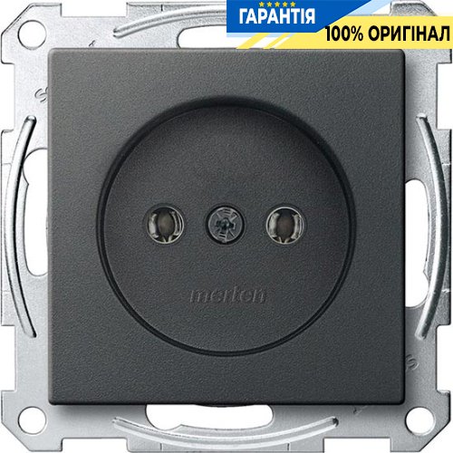 Розетка без заземлення гвинтовий затиск Merten SM MTN2001-0414 антрацит