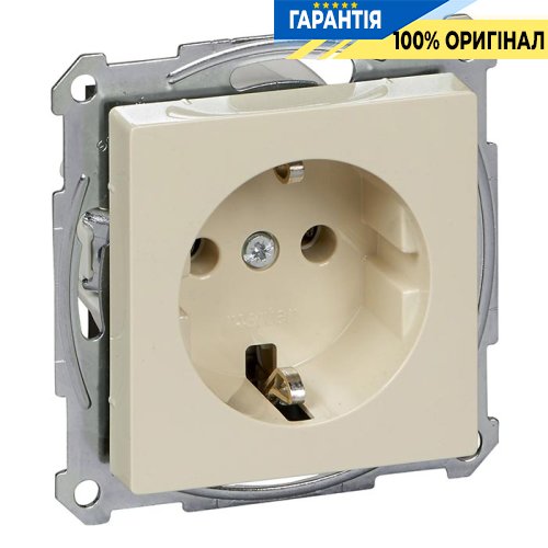 Розетка с заземлением Merten SM MTN2301-0344 бежевый глянец