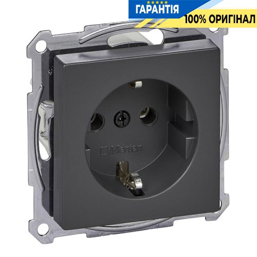 Розетка с заземлением Merten SM MTN2301-0414 антрацит