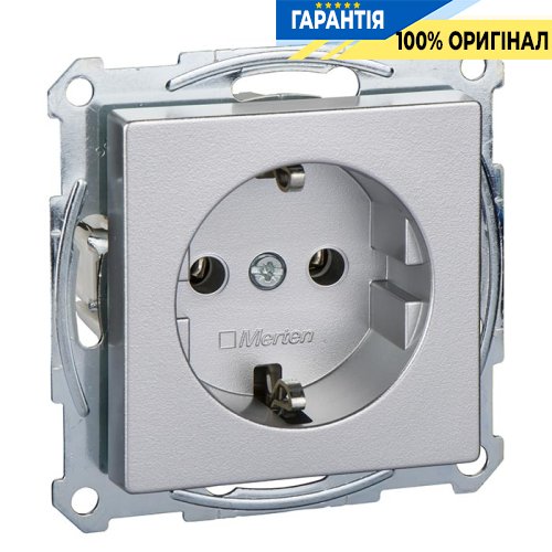 Розетка с з/к Merten SM MTN2301-0460 алюминий