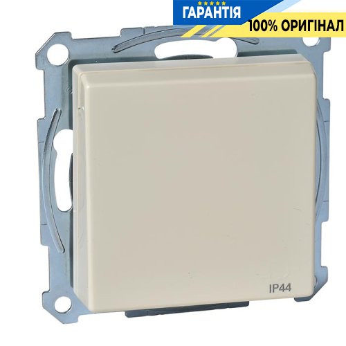 Розетка с з/к с крышкой IP44 Merten SM MTN2314-0344 бежевый глянец