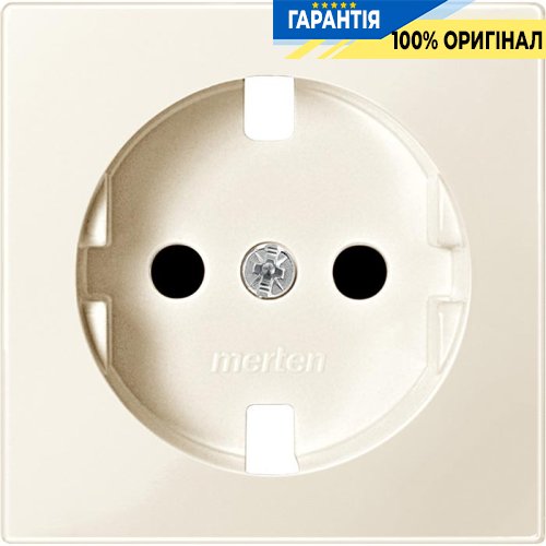 Накладка розетки с з/к и шторками Merten SM MTN2330-0344 бежевый глянец