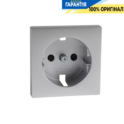 Накладка розетки з з/к і шторками, Merten SM MTN2330-0460 алюміній