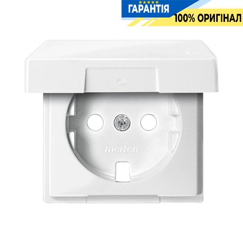 Накладка для розетки з з / к і кришкою Merten SM MTN2341-0319 полярно-білий