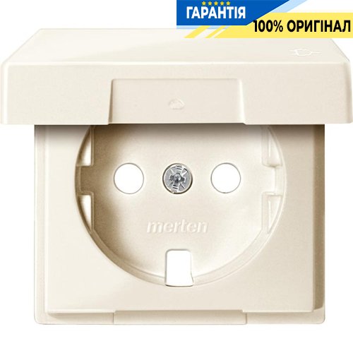 Накладка розетки с з/к и крышкой Merten SM MTN2341-0344 бежевый глянец