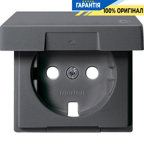 Накладка розетки с з/к и крышкой Merten SM MTN2341-0414 антрацит
