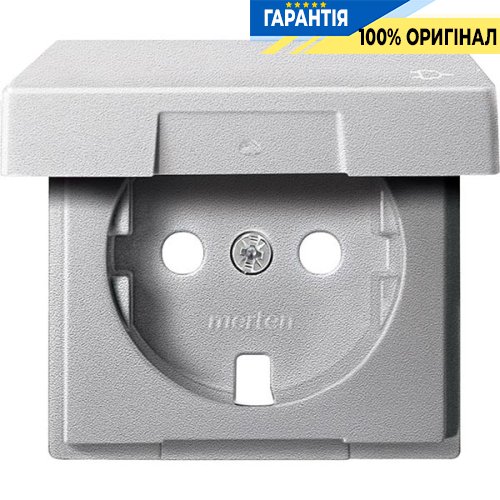 Накладка розетки з з/к і кришкою Merten SM MTN2341-0460 алюміній