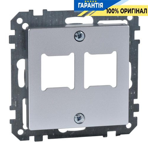 Панель розеток RJ11/RJ45, 2-я, Merten SM MTN291260 алюминий