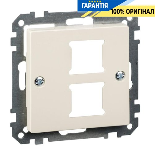 Панель розеток RJ11/RJ45, 2-я Merten SM MTN291644 бежевый глянец