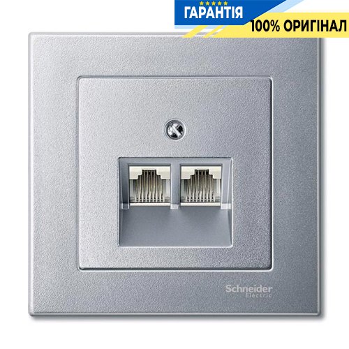 Накладка розетки TF / PC 2-а Merten SM MTN298060 алюміній