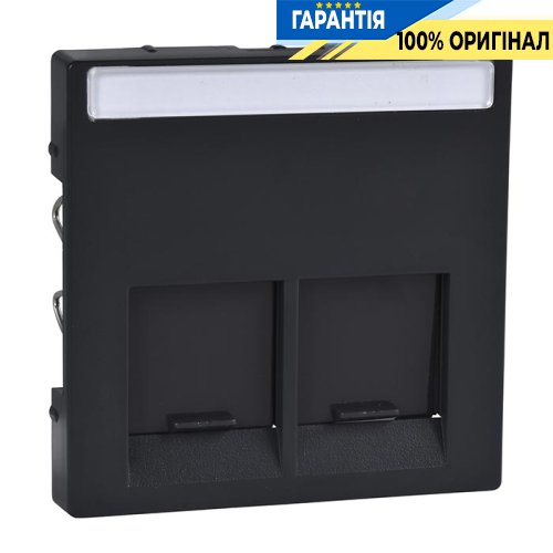 Накладка TF/PC прямая 2-я с защитными шторками Merten SM MTN466514 антрацит