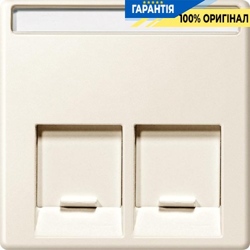 Накладка TF / PC пряма 2-а з захисними шторками Merten SM MTN469944 бежевий