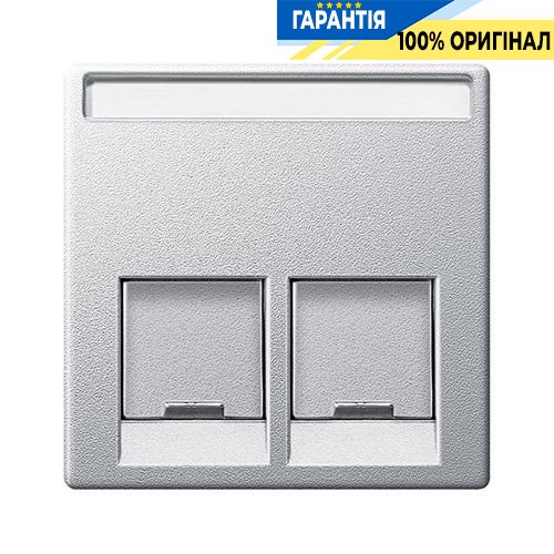 Накладка TF/PC прямая 2-я с защитными шторками Merten SM MTN466560 цвет Алюминий