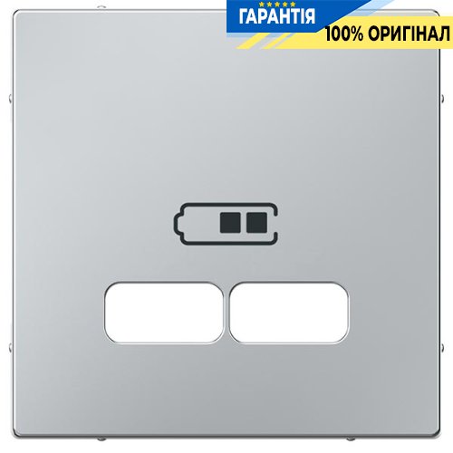 Накладка для механизма USB 2,1A Merten System M MTN4367-0460, алюминий