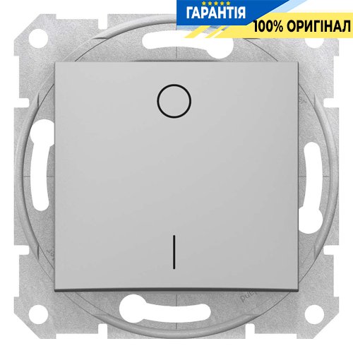 Вимикач 1-кл двополюсний (алюміній) Schneider Electric Sedna SDN0200160