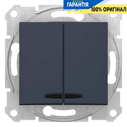 Вимикач 2-кл. з підсвічуванням (графіт) «Sedna» Schneider Electric SDN0300370