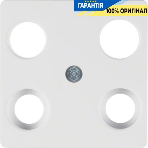 Накладка для антенной розетки 4 отв., пол. белая S.1/K.1/ARSYS Berker 148309
