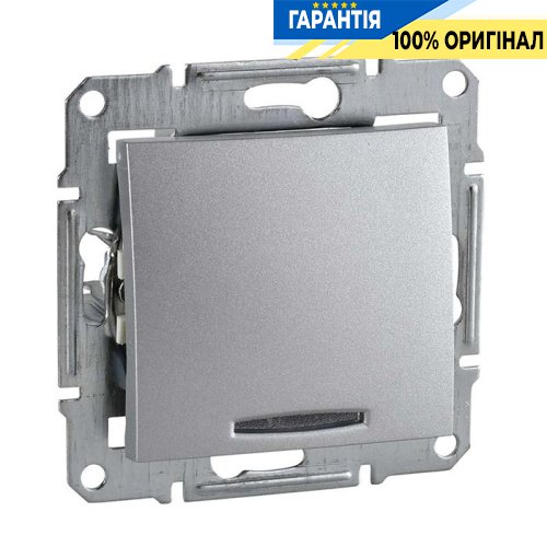 Выключатель 1-кл проходной с индикацией цвет алюминий Schneider Electric SDN0401160