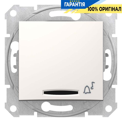 Кнопка "Звонок" с подсветкой цвет слоновая кость Sedna Schneider Electric SDN1600423