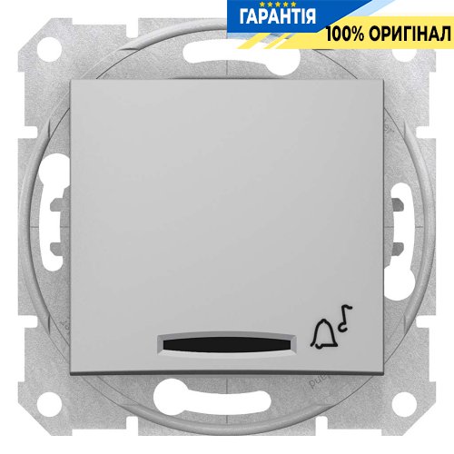 Кнопка "Дзвінок" з підсвічуванням (алюміній) Schneider Electric SDN1600460