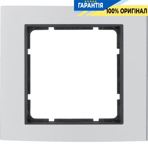 Рамка 1-а коллекция B.3, цвет «алюминий/антрацит», Berker 10113004