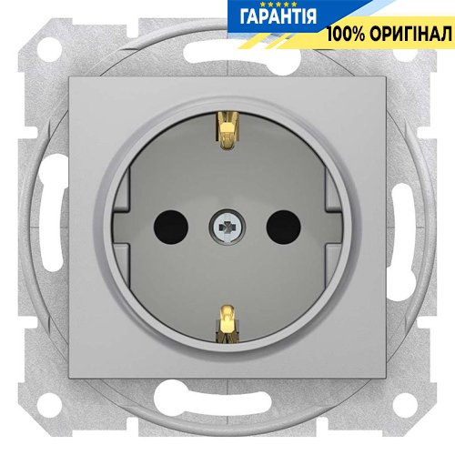 Розетка с з/к со шторками цвет алюминий Schneider Electric SDN3000160