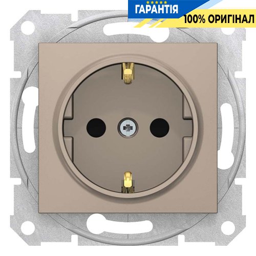 Розетка с з/к со шторками цвет титан «Sedna» Schneider Electric SDN3000168