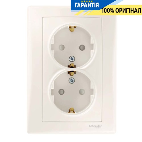 Розетка с з/к 2-а со шторками цвет слоновая кость Sedna Schneider Electric SDN3000423