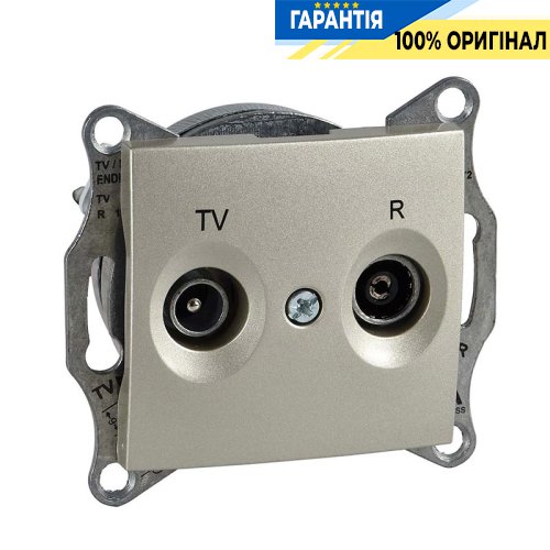 Розетка телевизионная TV-R проходная цвет титан «Sedna» Schneider Electric SDN3301368