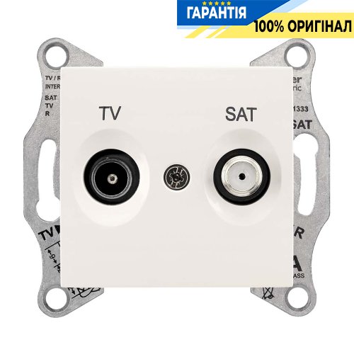 Розетка телевизионная TV/SAT проходная цвет слоновая кость Sedna Schneider Electric SDN3401223